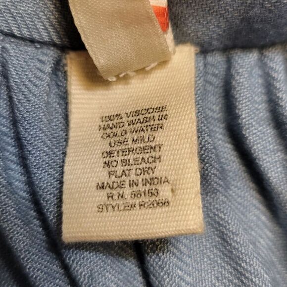 Raga Peasant Phoenix Blouse Beaded Blue Women's Size Large Viscose - Picture 10 of 12